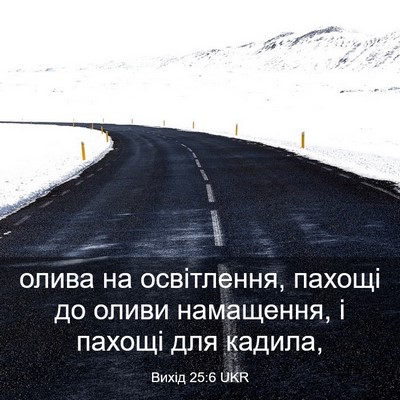 Picture 03 - Вихід 25:6 UKR - олива на освітлення, - Bible Verse Picture