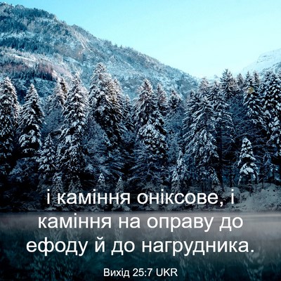 Picture 03 - Вихід 25:7 UKR - і каміння оніксове, і - Bible Verse Picture