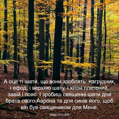Picture 03 - Вихід 28:4 UKR - А оце ті шати, що вони - Bible Verse Picture