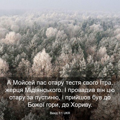 Picture 03 - Вихід 3:1 UKR - А Мойсей пас отару тестя - Bible Verse Picture