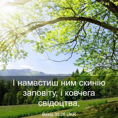 Picture 03 - Вихід 30:26 UKR - І намастиш ним скинію - Bible Verse Picture
