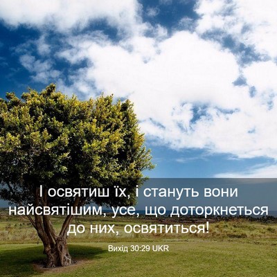 Picture 03 - Вихід 30:29 UKR - І освятиш їх, і стануть - Bible Verse Picture