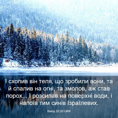 Picture 03 - Вихід 32:20 UKR - І схопив він теля, що - Bible Verse Picture