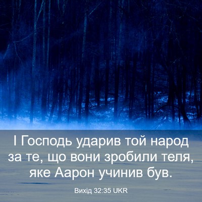 Picture 03 - Вихід 32:35 UKR - І Господь ударив той народ - Bible Verse Picture