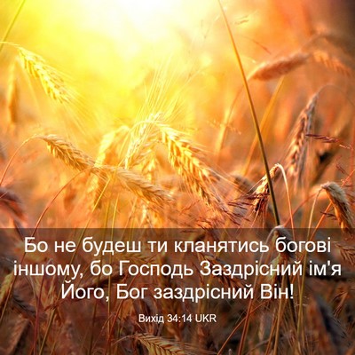 Picture 03 - Вихід 34:14 UKR - Бо не будеш ти кланятись - Bible Verse Picture