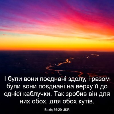Picture 03 - Вихід 36:29 UKR - І були вони поєднані здолу, - Bible Verse Picture