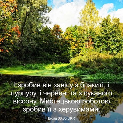 Picture 03 - Вихід 36:35 UKR - І зробив він завісу з - Bible Verse Picture