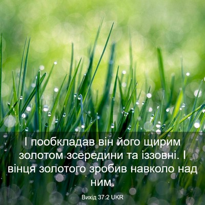 Picture 03 - Вихід 37:2 UKR - І пообкладав він його - Bible Verse Picture