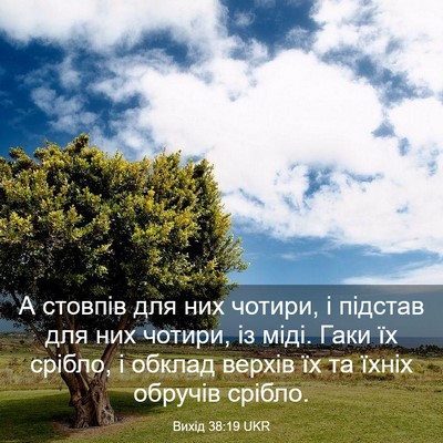 Picture 03 - Вихід 38:19 UKR - А стовпів для них чотири, і - Bible Verse Picture