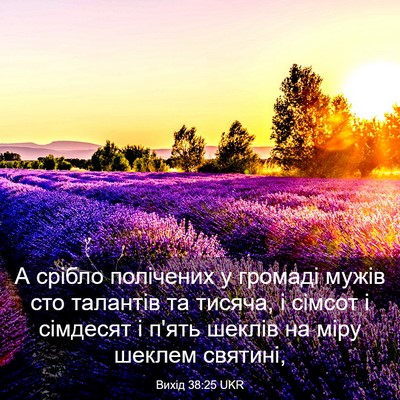 Picture 03 - Вихід 38:25 UKR - А срібло полічених у - Bible Verse Picture