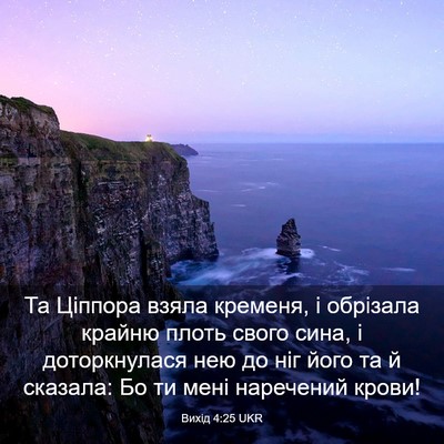 Picture 03 - Вихід 4:25 UKR - Та Ціппора взяла кременя, і - Bible Verse Picture