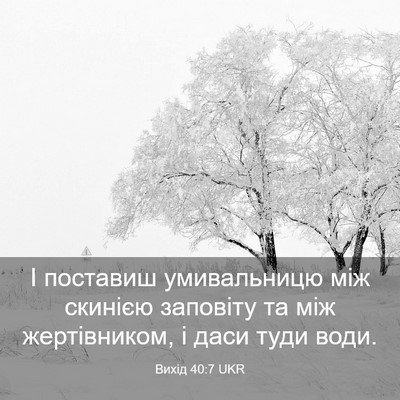 Picture 03 - Вихід 40:7 UKR - І поставиш умивальницю між - Bible Verse Picture