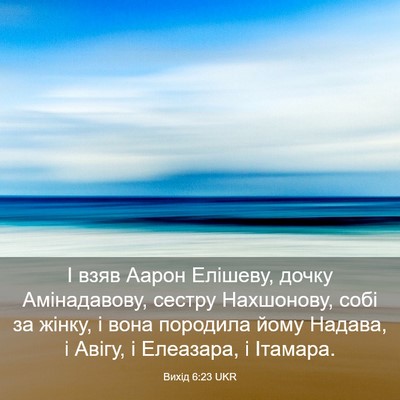 Picture 03 - Вихід 6:23 UKR - І взяв Аарон Елішеву, дочку - Bible Verse Picture