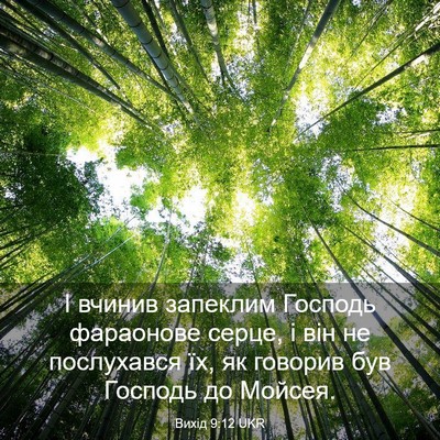 Picture 03 - Вихід 9:12 UKR - І вчинив запеклим Господь - Bible Verse Picture