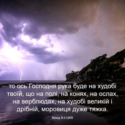 Picture 03 - Вихід 9:3 UKR - то ось Господня рука буде - Bible Verse Picture