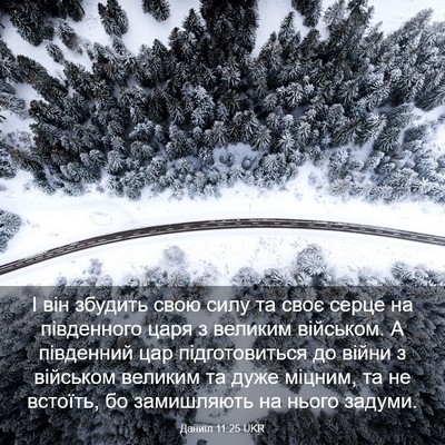 Picture 03 - Даниїл 11:25 UKR - І він збудить свою силу та - Bible Verse Picture