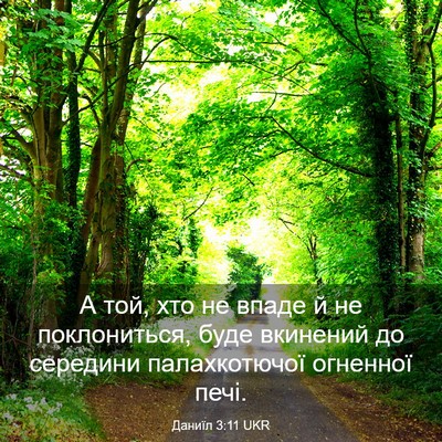 Picture 03 - Даниїл 3:11 UKR - А той, хто не впаде й не - Bible Verse Picture