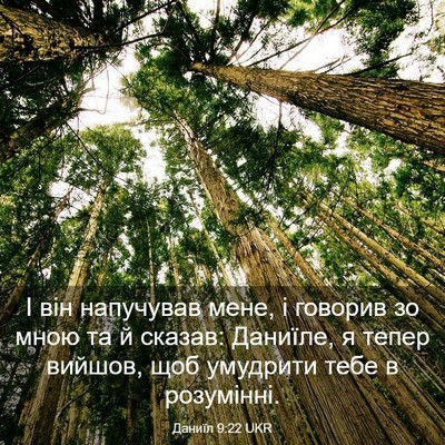 Picture 03 - Даниїл 9:22 UKR - І він напучував мене, і - Bible Verse Picture