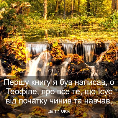 Picture 03 - Дії 1:1 UKR - Першу книгу я був написав, - Bible Verse Picture