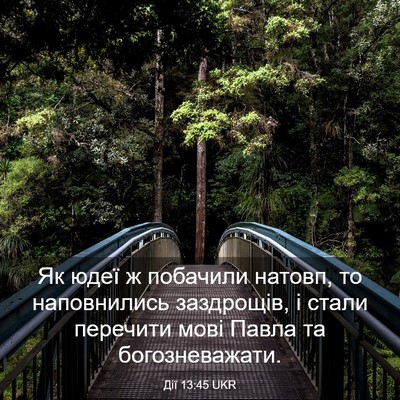 Picture 03 - Дії 13:45 UKR - Як юдеї ж побачили натовп, - Bible Verse Picture