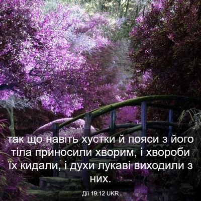 Picture 03 - Дії 19:12 UKR - так що навіть хустки й - Bible Verse Picture