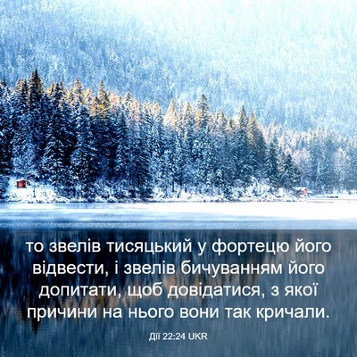 Picture 03 - Дії 22:24 UKR - то звелів тисяцький у - Bible Verse Picture