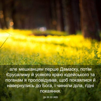 Picture 03 - Дії 26:20 UKR - але мешканцям перше - Bible Verse Picture