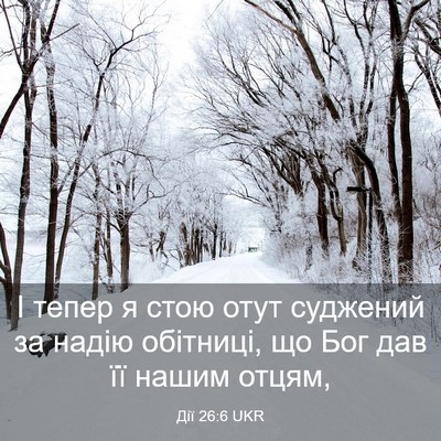 Picture 03 - Дії 26:6 UKR - І тепер я стою отут - Bible Verse Picture