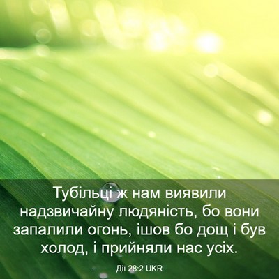 Picture 03 - Дії 28:2 UKR - Тубільці ж нам виявили - Bible Verse Picture