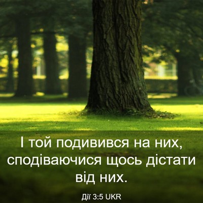 Picture 03 - Дії 3:5 UKR - І той подивився на них, - Bible Verse Picture