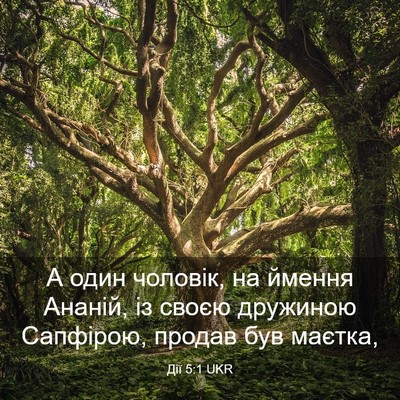 Picture 03 - Дії 5:1 UKR - А один чоловік, на ймення - Bible Verse Picture
