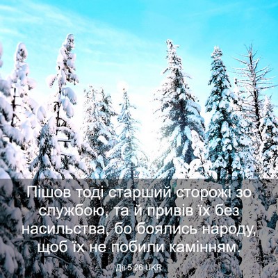 Picture 03 - Дії 5:26 UKR - Пішов тоді старший сторожі - Bible Verse Picture