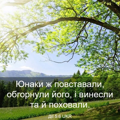 Picture 03 - Дії 5:6 UKR - Юнаки ж повставали, - Bible Verse Picture