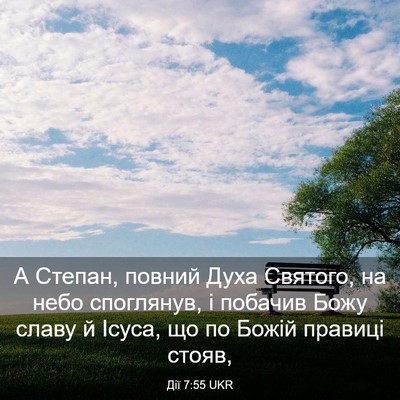 Picture 03 - Дії 7:55 UKR - А Степан, повний Духа - Bible Verse Picture
