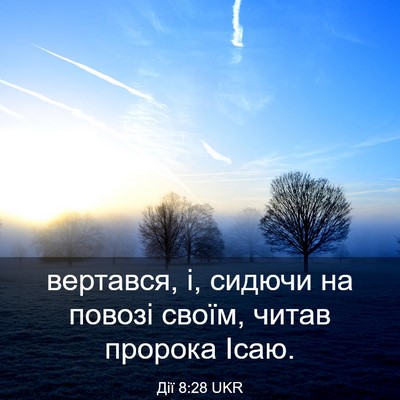 Picture 03 - Дії 8:28 UKR - вертався, і, сидючи на - Bible Verse Picture