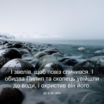Picture 03 - Дії 8:38 UKR - І звелів, щоб повіз - Bible Verse Picture
