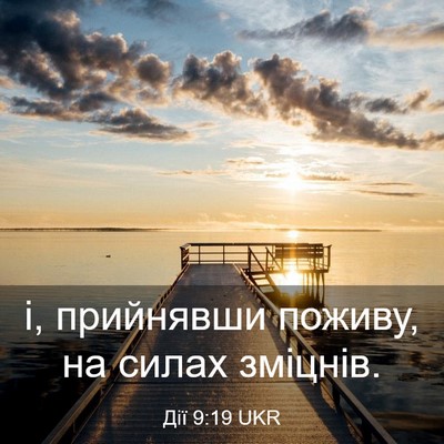 Picture 03 - Дії 9:19 UKR - і, прийнявши поживу, на - Bible Verse Picture
