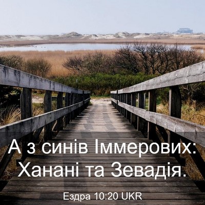Picture 03 - Ездра 10:20 UKR - А з синів Іммерових: Ханані - Bible Verse Picture