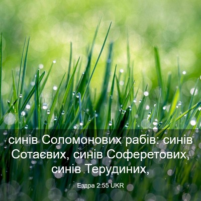 Picture 03 - Ездра 2:55 UKR - синів Соломонових рабів: - Bible Verse Picture