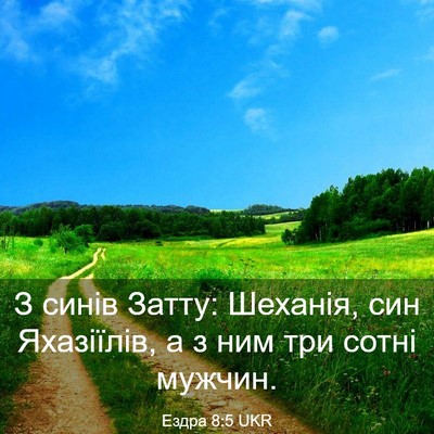 Picture 03 - Ездра 8:5 UKR - З синів Затту: Шеханія, син - Bible Verse Picture
