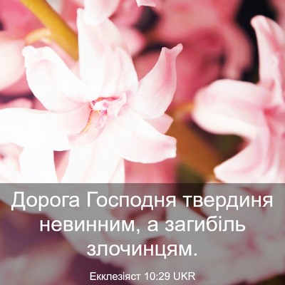 Picture 03 - Екклезіяст 10:29 UKR - Дорога Господня твердиня - Bible Verse Picture