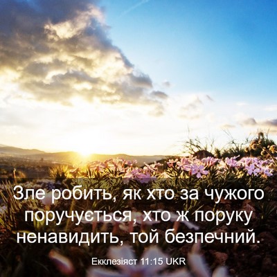 Picture 03 - Екклезіяст 11:15 UKR - Зле робить, як хто за - Bible Verse Picture