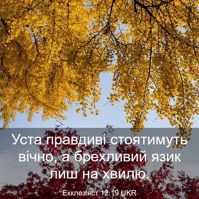Picture 03 - Екклезіяст 12:19 UKR - Уста правдиві стоятимуть - Bible Verse Picture