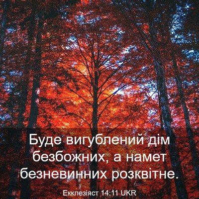 Picture 03 - Екклезіяст 14:11 UKR - Буде вигублений дім - Bible Verse Picture