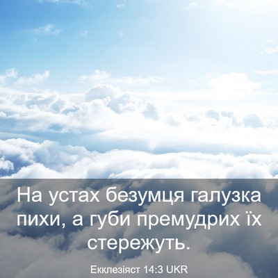 Picture 03 - Екклезіяст 14:3 UKR - На устах безумця галузка - Bible Verse Picture