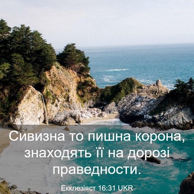 Picture 03 - Екклезіяст 16:31 UKR - Сивизна то пишна корона, - Bible Verse Picture