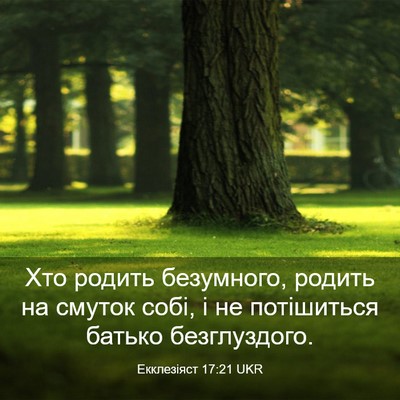 Picture 03 - Екклезіяст 17:21 UKR - Хто родить безумного, - Bible Verse Picture