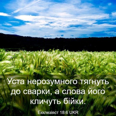 Picture 03 - Екклезіяст 18:6 UKR - Уста нерозумного тягнуть - Bible Verse Picture