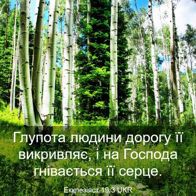 Picture 03 - Екклезіяст 19:3 UKR - Глупота людини дорогу її - Bible Verse Picture