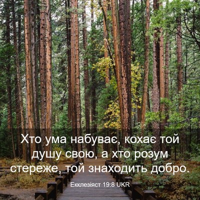 Picture 03 - Екклезіяст 19:8 UKR - Хто ума набуває, кохає той - Bible Verse Picture
